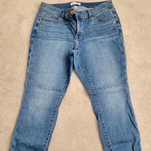 Lane Bryant Womens Size 14 Pockets Tapered Leg Denim Blue Jeans Magic Waistband